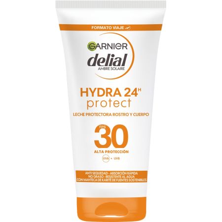 Delial Hydra 24h Protect Leche Protectora Rostro Y Cuerpo Spf 30 Crema solar resistente al agua y no grasa hidratante se penetra inmediatamente