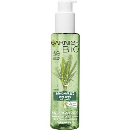 Garnier Bio Lemongrass Gel Limpiador Detox Gel limpiador refrescante con aceite esencial de citronela 150 ml