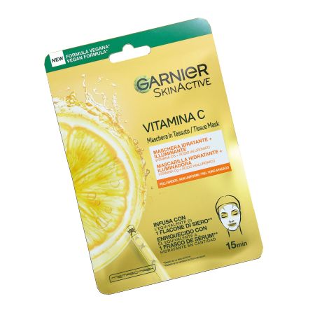 Garnier Skin Active Vitamina C Tissue Mask Mascarilla hidratante e iluminadora piel más lisa con ácido hialurónico