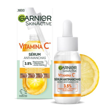 Garnier Skin Active Vitamina C Sérum Antimanchas Sérum antimanchas reduce un 43% la intensidad de las manchas oscuras 30 ml