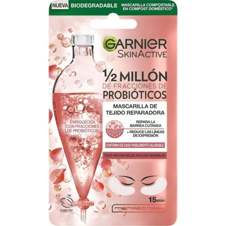 Garnier Skin Active 1/2 Millones De Fracciones De Probióticos Ojos Mascarilla para ojos de tejido reparador para una mirada iluminada y saludable 22 gr