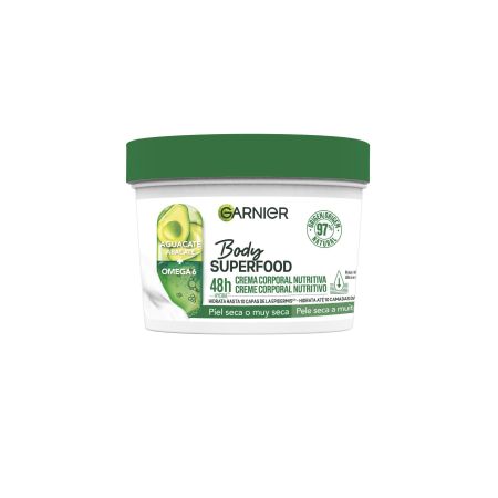 Garnier Body Superfood Crema Corporal Nutritiva Crema corporal hidratante refuerza la barrera 48 horas con aguacate 380 ml