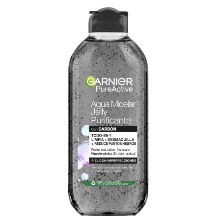 Garnier Pure Active Agua Micelar Jelly Purificante Con Carbón Agua micelar purificante con carbón reductor de puntos negros 400 ml