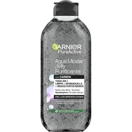 Garnier Pure Active Agua Micelar Jelly Purificante Con Carbón Agua micelar purificante con carbón reductor de puntos negros 400 ml