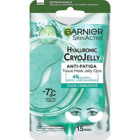 Garnier Skin Active Hyaluronic Cryojelly Anti-Fatiga Mask Ojos Mascarilla para ojos efecto refrescante para minimizar los signos de cansancio