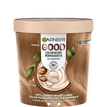 Garnier Good Coloración Permanente Tinte vegano sin amoníaco fácil de aplicar consigue un resultado natural con reflejos luminosos