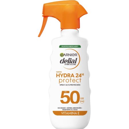 Delial Hydra 24h Protect Spray Protector Rostro Y Cuerpo Spf 50 Leche solar resistente al agua de rápida absorción piel protegida hidratada y suave