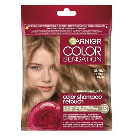 Garnier Color Sensation Color Shampoo Retouch Tinte semipermanente sin amoníaco ideal para quien busca una forma fácil y rápida de retocar la raíz entre coloraciones