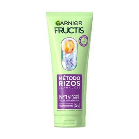 Fructis Método Rizos Nº1 Champú Champú vegano recupera el 100% de la hidratación para cabello rizado 200 ml