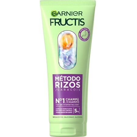 Fructis Método Rizos Nº1 Champú Champú vegano recupera el 100% de la hidratación para cabello rizado 200 ml