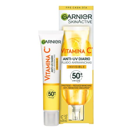 Garnier Skin Active Vitamina C Fluido Antimanchas Spf 50 Invisible Fluido hidratante invisible con vitamina c antimanchas 40 ml