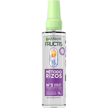 Fructis Método Rizos Nº3 Sérum Spray Sérum vegano sellador de puntas recupera el 100% de la hidratación pérdida para cabello rizado 150 ml