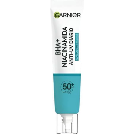 Garnier Bha + Niacinamida Anti-Uv Diario Fluido Antiimperfecciones Fluido hidratante diario antiimperfecciones reduce granitos poros y marcas de acné 40 ml