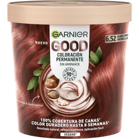 Garnier Good Coloración Permanente Tinte vegano sin amoníaco fácil de aplicar consigue un resultado natural con reflejos luminosos