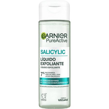 Garnier Pure Active Salicylic Líquido Exfoliante Tónico facial exfoliante combate las imperfecciones cutáneras para una piel más suave y uniforme 120 ml