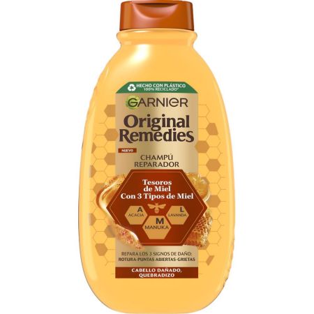 Original Remedies Tesoros De Miel Champú Reparador Champú repara fortalece y nutre para cabello dañado y quebradizo 400 ml