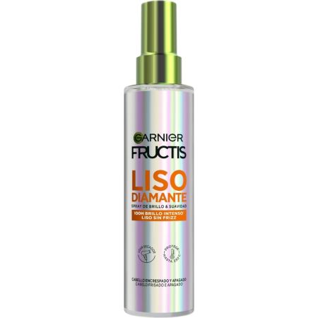 Fructis Liso Diamante Spray De Brillo & Suavidad Spray capilar eleva el alisado controla el encrespamiento y potencia el brillo para cabello encrespado o apagado 150 ml