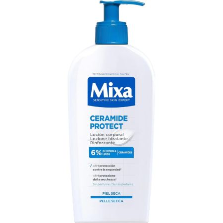 Mixa Ceramide Protect Loción Corporal Loción corporal sin perfume hidrata y restaura la barrera cutánea 48 horas