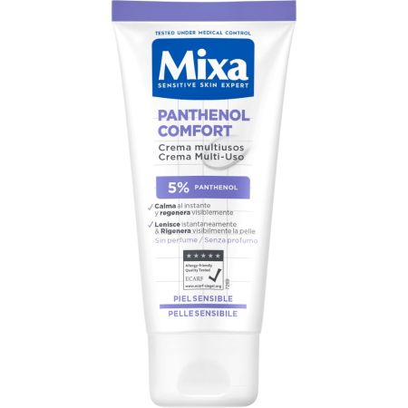Mixa Panthenol Comfort Crema Multiusos Crema reduce la sensación de tirantez y sequedad para rostro labios manos codos y rodillas 50 ml