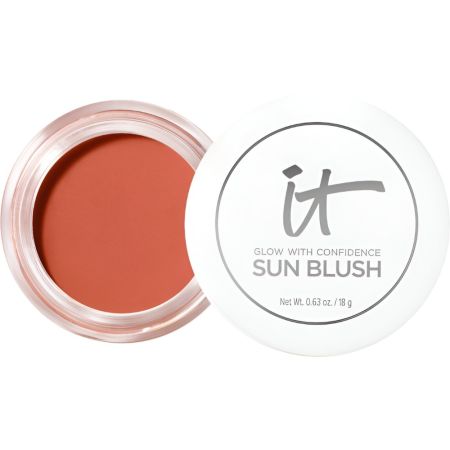 It Cosmetics Glow With Confidence Sun Blush Colorete y bronceador en crema para acabado luminoso natural y glow con ácido hialurónico