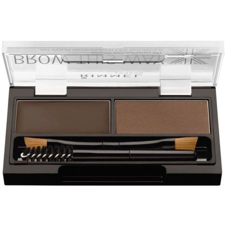 Rimmel London Look Up Eyeshadow Palette Paleta de sombras de cejas con cepillos profesionales para una aplicación precisa