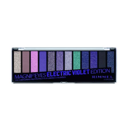 Rimmel London Magnif´eyes Electric Violet Edition Contouring Palette Paleta de sombras de ojos metalizadas para esculpir sombrear y definir 12 tonos