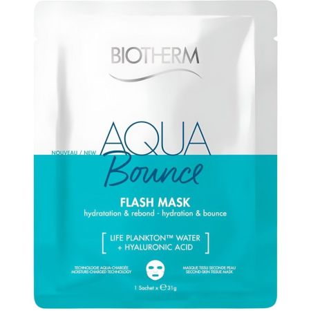 Biotherm Aqua Bounce Flash Mask Mascarilla facial de hidratación y nutrición ilumina el cutis con glicerina y ácido hialurónico