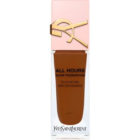 Yves Saint Laurent All Hours Glow Foundation Base de maquillaje con fórmula mejorada ofrece cobertura total y sensación ligera 24 horas con ácido hialurónico