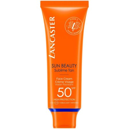 Lancaster Sun Beauty Sublime Tan Face Cream Spf 50 Protector solar facial potencia el bronceado para un acabado radiante y uniforme 50 ml