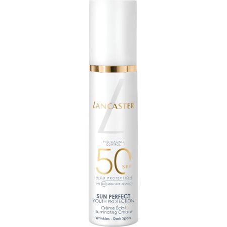 Lancaster Sun Perfect Crème Solaire Eclat Spf 50 Protección solar facial antiedad previene y contribuye a corregir arrugas y manchas oscuras 50 ml