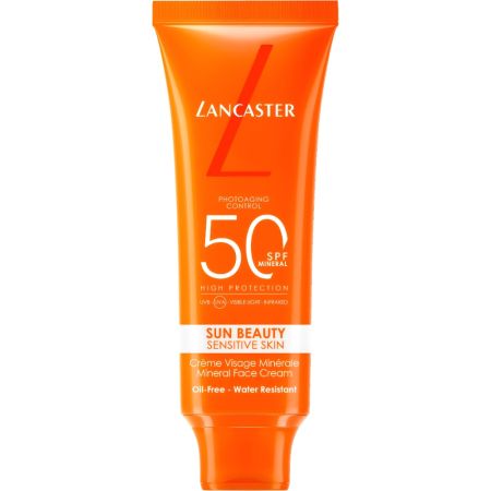 Lancaster Sun Beauty Sensitive Skin Mineral Face Cream Spf 50 Crema solar facial ayuda a reducir visiblemente las rojeces y las sensaciones de irritación 50 ml