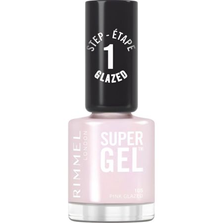 Rimmel London Super Gel Step 1 Glazed Esmalte de uñas ofrece hasta 14 días de color y brillo en gel sin necesidad de lámpara