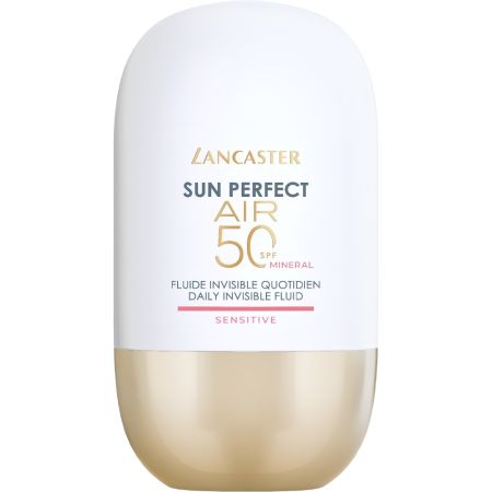 Lancaster Sun Perfect Air Sensitive Mineral Fluide Invisible Spf 50 Fluido solar facial de textura ultraligera reduce visiblemente el enrojecimiento y calma la piel sensible 40 ml