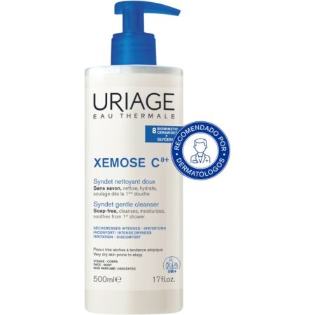 Uriage Xemose C8+ Syndet Nettoyant Doux Limpiador corporal suave relipidizante y antipicor repara calmando la piel con 8 ceramidas biomiméticas 500 ml