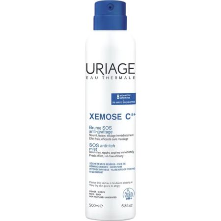 Uriage Xemose C8+ Brume Sos Anti-Grattage Bruma corporal relipidizante y antipicor de textura no grasa repara calmando la piel con 8 ceramidas biomiméticas 200 ml