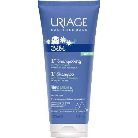 Uriage Bébé Shampooing Champú limpiador para bebés elimina impurezas lavando y desenredando suavemente el cabello 200 ml