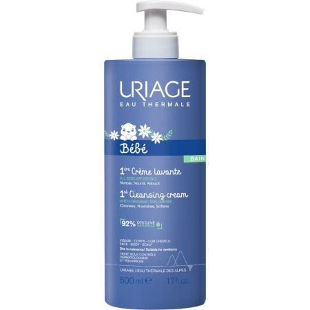 Uriage Bébé Crème Lavante Crema facial y corporal para bebés limpia suavemente eliminando la suciedad para una piel hidratada 500 ml