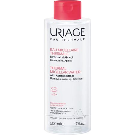 Uriage Eau Micellaire Thermale Piel Sensible Agua micelar hidratante limpia e hidrata dejando la piel suave y flexible 500 ml