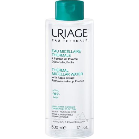 Uriage Eau Micellaire Thermale Piel Mixta-Grasa Agua micelar desmaquilla con suavidad y elimina todas las impurezas de la piel 500 ml
