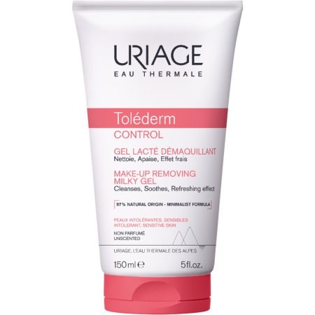 Uriage Toléderm Control Gel Lacté Démaquillant Gel limpiador reduce la tirantez y el hormigueo 150 ml