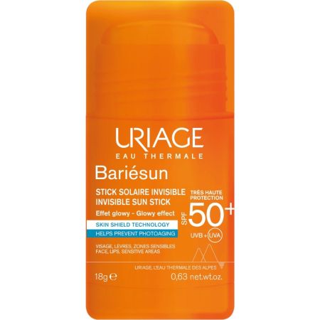 Uriage Bariésun Stick Solaire Invisible Spf 50+ Stick solar facial de muy alta protección previene daño celular y envejecimiento ofreciendo acabado invisible 18 gr