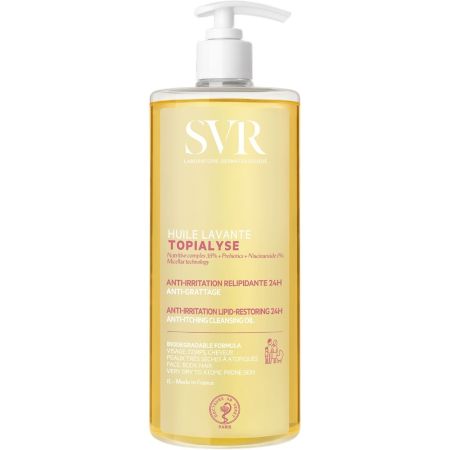 Svr Topialyse Huile Lavante Aceite facial y corporal limpiador calmante antiirritaciones y antipicores hidrata hasta 24 horas 1000 ml