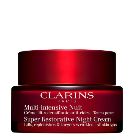 Clarins Multi-Intensive Nuit Todo Tipo De Piel Crema facial de noche hidratante y reafirmante antiarrugas ofrece piel más flexible rellenada y confortable al instante 50 ml