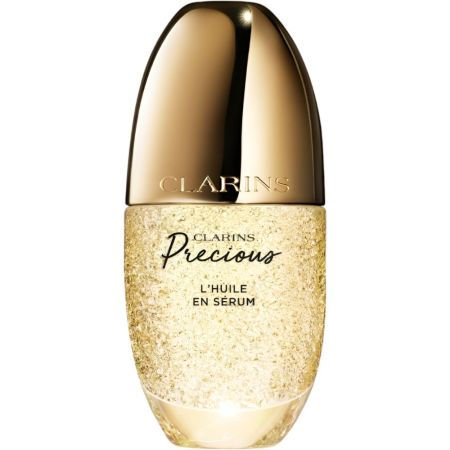 Clarins Precious L'Huile En Sérum Tratamiento de noche combina la acción reparadora del aceite con el poder rejuvenecedor del sérum 30 ml