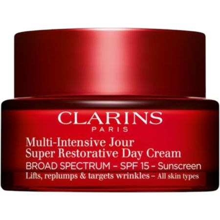 Clarins Multi-Intensive Jour Todo Tipo De Piel Spf 15 Crema de día hidratante reafirmante y antiarrugas ofrece piel más flexible rellenada y confortable al instante 50 ml