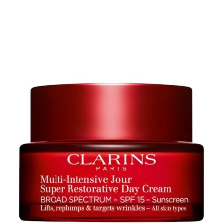 Clarins Multi-Intensive Jour Todo Tipo De Piel Spf 15 Crema de día hidratante reafirmante y antiarrugas ofrece piel más flexible rellenada y confortable al instante 50 ml