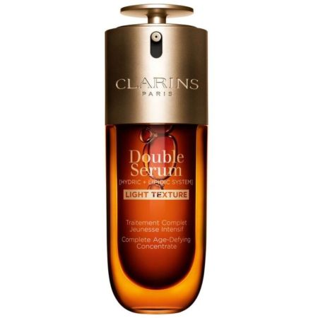 Clarins Double Serum Traitement Complet Light Texture Sérum antiedad intensivo para todo tipo de pieles con 21 extractos de plantas ofrece piel lisa y luminosa