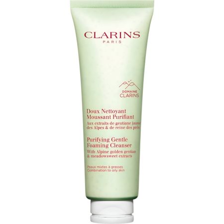 Clarins Doux Nettoyant Moussant Purifiant Gel limpiador espumoso purificante desmaquilla eliminando exceso de grasa con hierbas alpinas 125 ml
