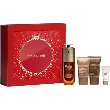 Clarins Double Serum Traitement Complet Estuche Sérum antiedad intensivo para todo tipo de pieles con 21 extractos de plantas ofrece piel lisa y luminosa 50 ml