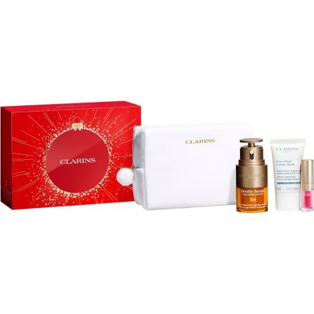 Clarins Double Serum Eye Estuche Contorno de ojos antiedad intensivo alisa arrugas reduce bolsas y ojeras e ilumina la mirada 20 ml